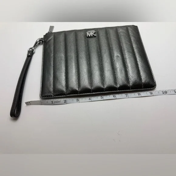Michael Kors Silver Quilted Wristlet - Picture 7 of 8